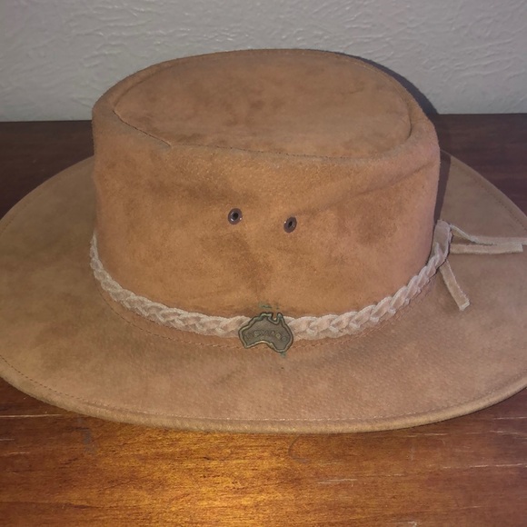 Tan Western Style leather Hat with Braided Band